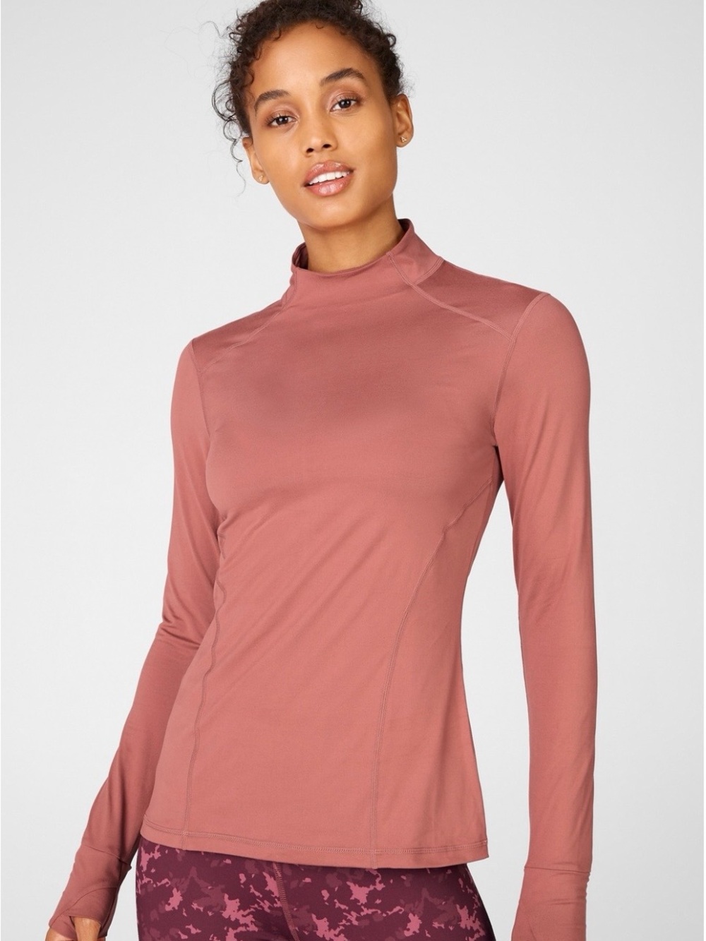 Women’s Fabletics Phoenix Long Sleeve Top in Cherry Mocha, size Medium